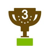 Ikona brązowego pucharu z cyfrą 3.