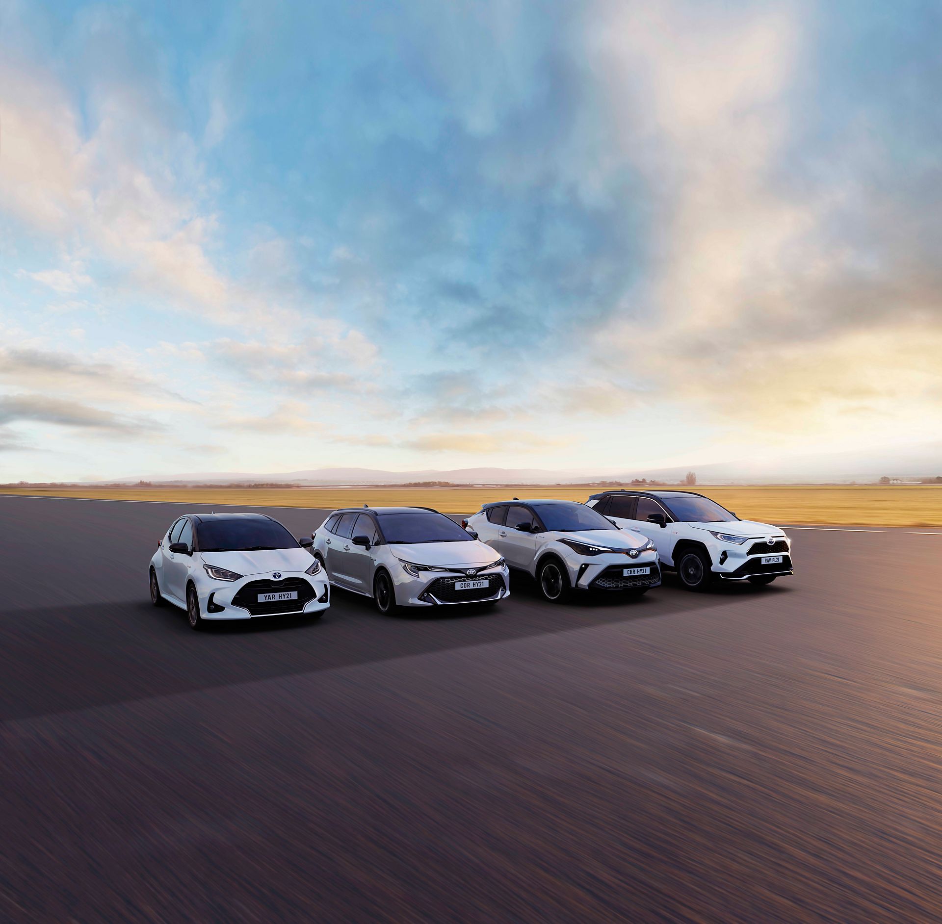 Toyota range hero stock