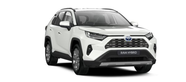 Vooraanzicht van een witte RAV4