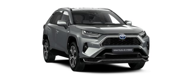 Vooraanzicht van een witte RAV4 Plug-in Hybrid