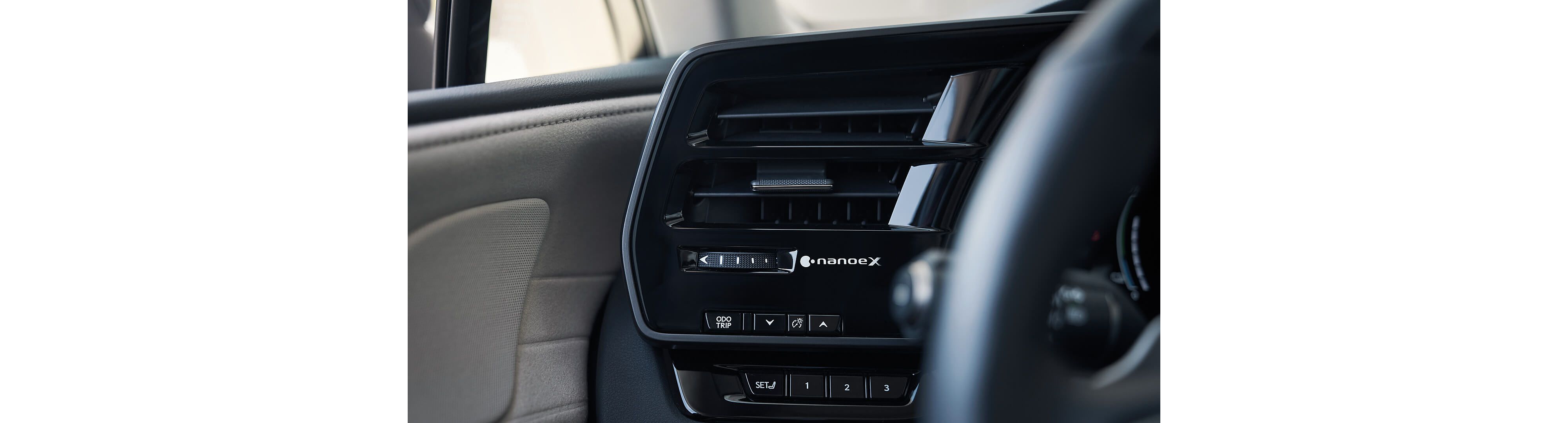 Close-up of Nanoe™ X air purifier in the Lexus RX
