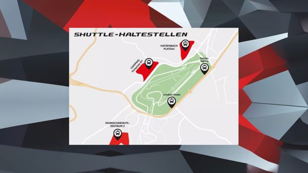 Karte der verschiedenen Stationen zum Shuttle Service