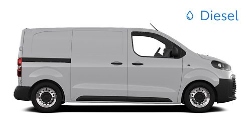 Ein weißer Toyota Proace Verso ist in der Seitenansicht vor hellem Hintergrund abgebildet.