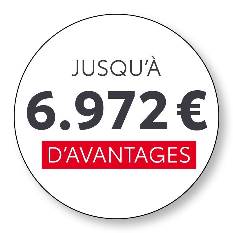 Timbre rond avec le texte '-21% sur toutes nos camionnettes'