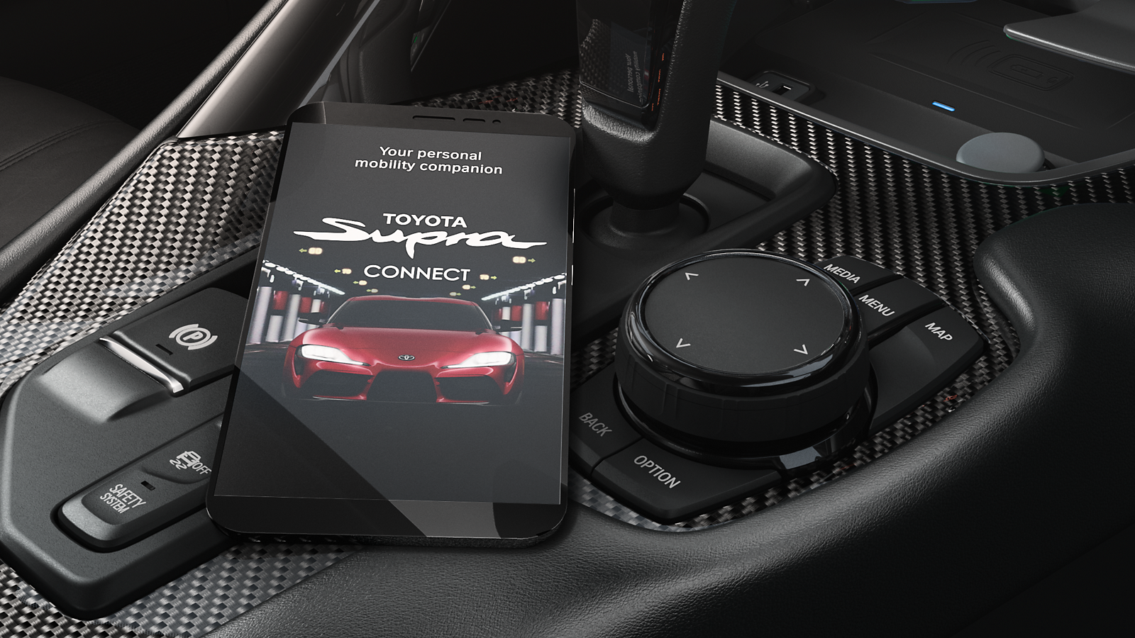 The Toyota Supra Connect app on a smartphone