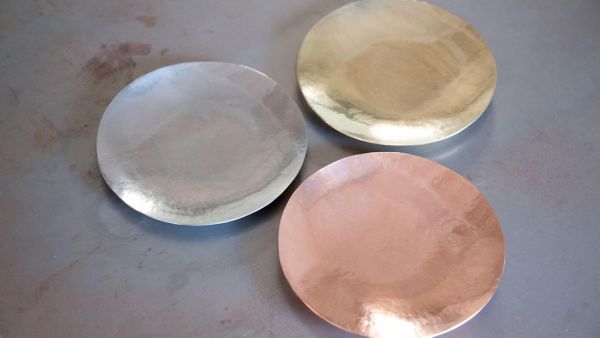 Three plates on a table