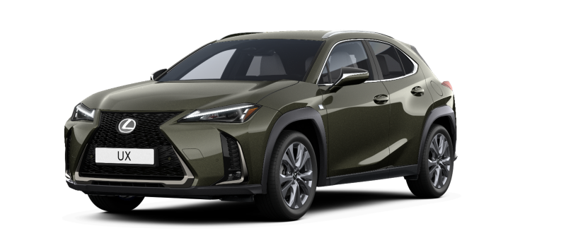 Ein silberner Lexus UX in der Seitenansicht