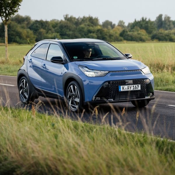 toyota, aygo x, 2025, exterieur, driekwart, linksvoor