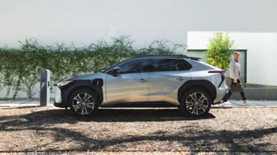 Toyota bZ4X parked side angle