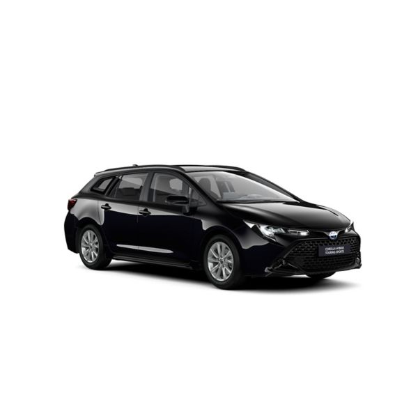 Seitliche Ansicht des schwarzen Corolla Touring Sports Business Edition