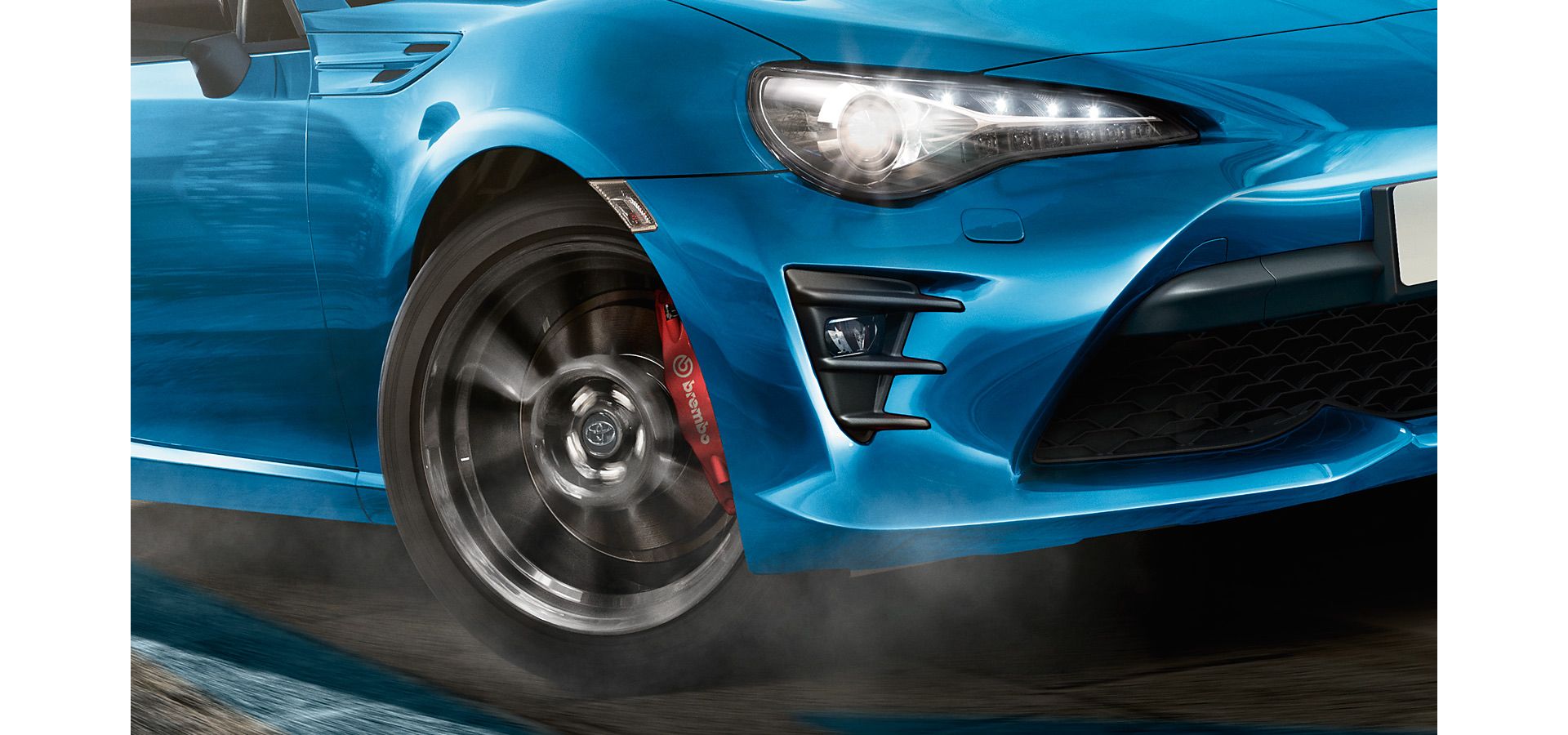 Close up of Toyota GT86 blue