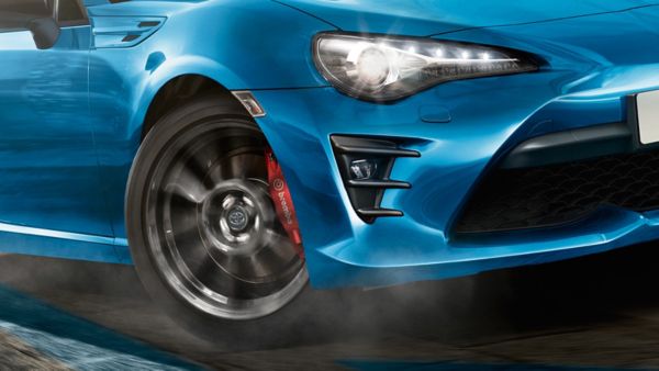 Close up of Toyota GT86 blue