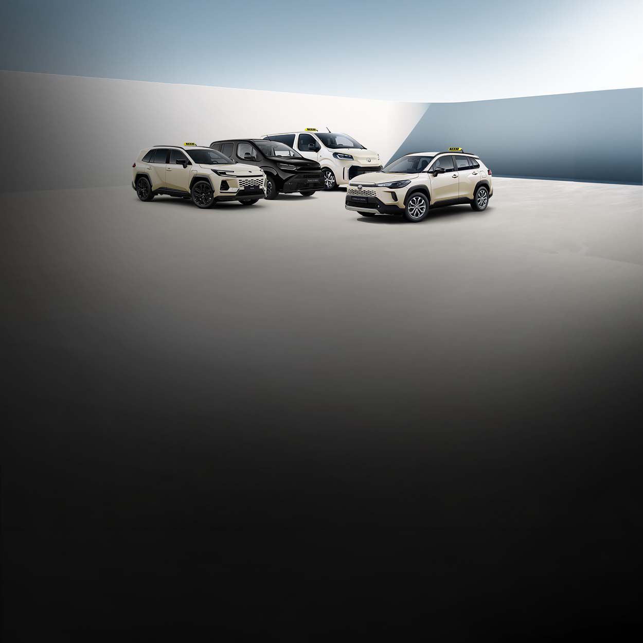 Toyota Fahrzeugflotte für Taxi- und Fahrdienstbetriebe.