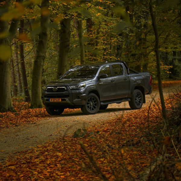 Toyota Hilux 2025 zijkant bosrijke omgeving