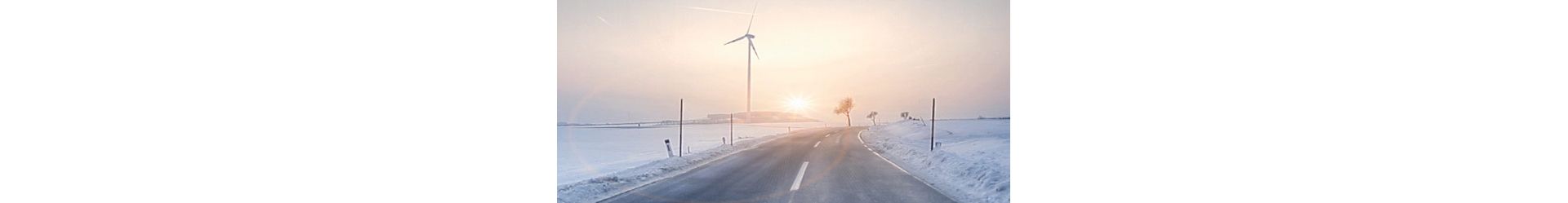 Wind turbine and a frosty road