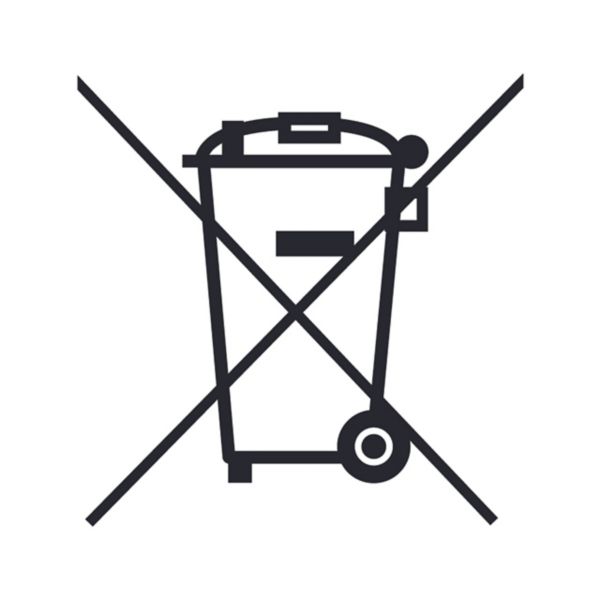 Symbolhafte Darstellung einer durchgestrichenen Mülltonne