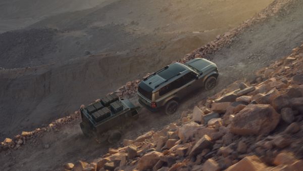 Land Cruiser pulling something along