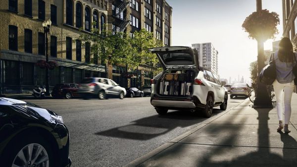 Toyota RAV4 parked with boot open