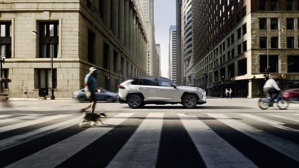 Toyota RAV4 driving along a road