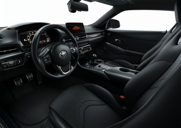 Toyota Supra interieur dashboard bestuurdersstoel zwart