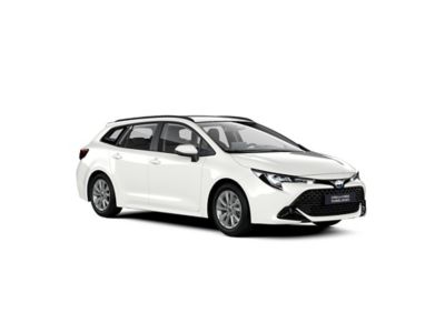 Weißer Corolla Touring Sports auf weißem Hintergrund