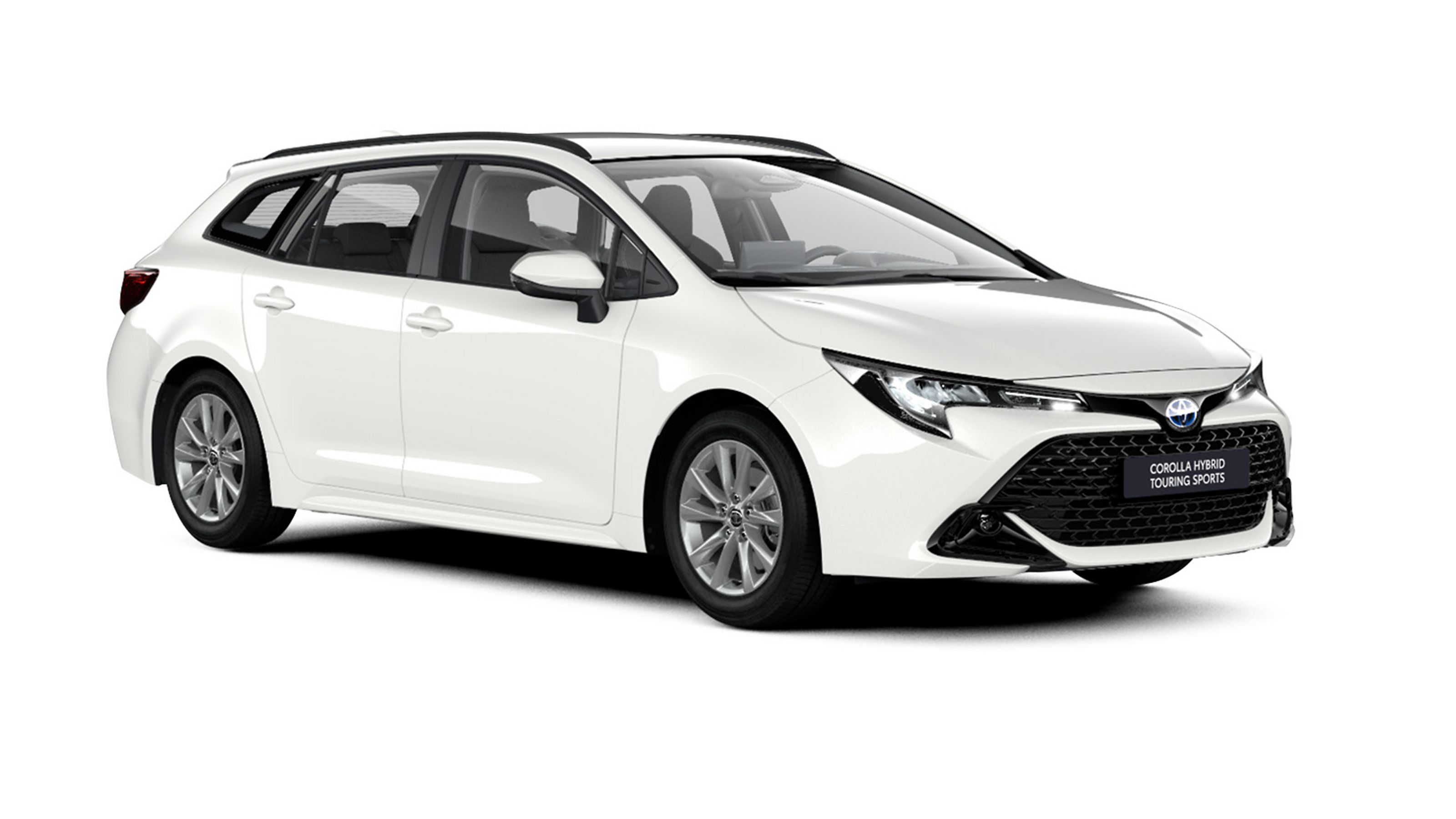 Ein weißer Toyota Corolla TS auf weißem Hintergrund