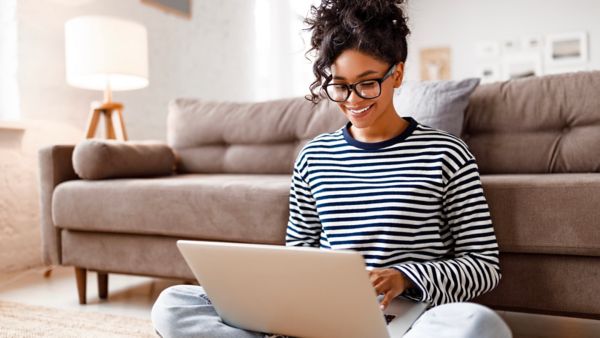 Woman browsing online