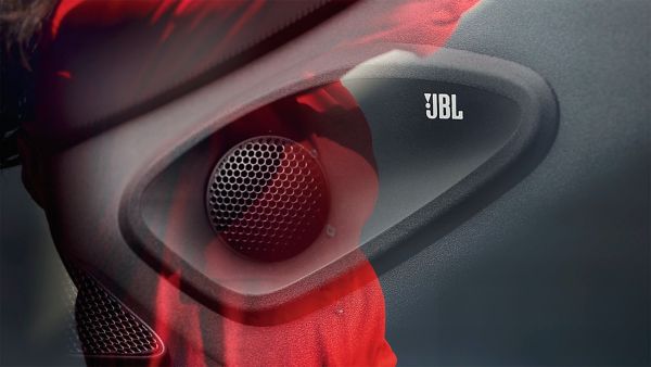 Close up of Toyota Yaris JBL sound system