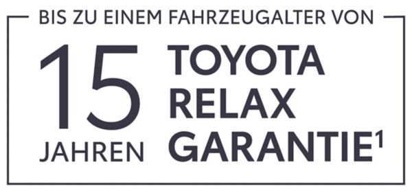 Toyota Relax Garantie* Logo bis zu einem Fahrzeugalter von 15 Jahren