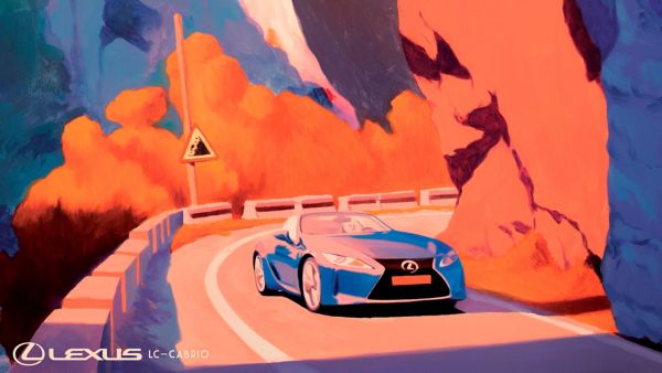 El LC cabrio recreado por Lexus España, finalista en el concurso del mejor póster de viaje