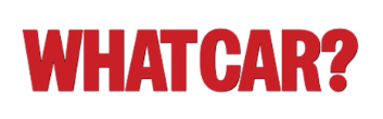 Vörös betűkkel írt „WHAT CAR?” szöveg fekete háttéren.