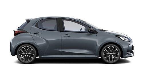 Ein metallic bronze  lackierter Toyota bZ4X ist in der Seitenansicht vor einem weißen Hintergrund zu sehen.